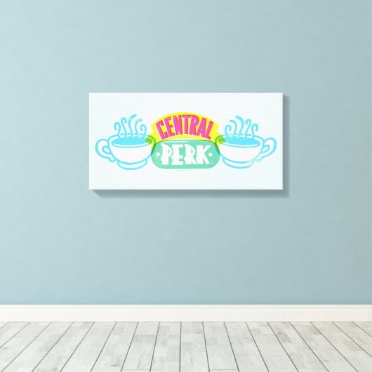 Neon Central Perk Logo Canvas Afdruk (Insitu (Houten vloer))