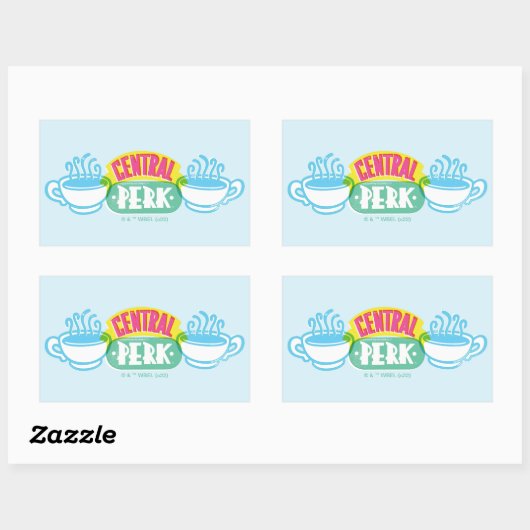 Neon Central Perk Logo Rechthoekige Sticker (Vel)