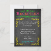 Neon Chalkboard Bat Mitzvah Reception Card Kaart (Voorkant)