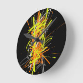 Neon Chaos Abstracte Energie Explosie Ronde Klok (Hoek)