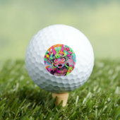 Neon Chaos Demon Girl Expression Golfballen (Insitu Shirt)