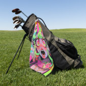 Neon Chaos Demon Girl Expression Golfhanddoek (Groen)