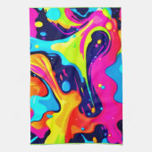 Neon Chaos Vloeibare Kleur Explosie Theedoek (Verticaal)