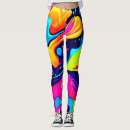 Neon Chaos Vloeibare Kleurexplosie Leggings