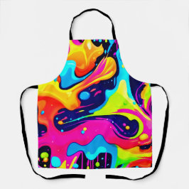 Neon Chaos Vloeibare Kleurexplosie Schort