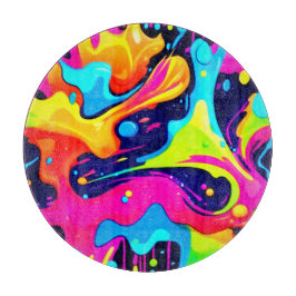 Neon Chaos Vloeibare Kleurexplosie Snijplank