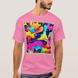 Neon Chaos Vloeibare Kleurexplosie T-shirt