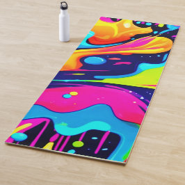 Neon Chaos Vloeibare Kleurexplosie Yogamat