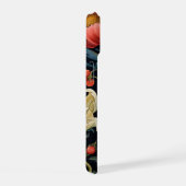 Neon Charlie Chameleon, Textiel Regenwoud Collage iPhone 15 Case (Rechterkant)
