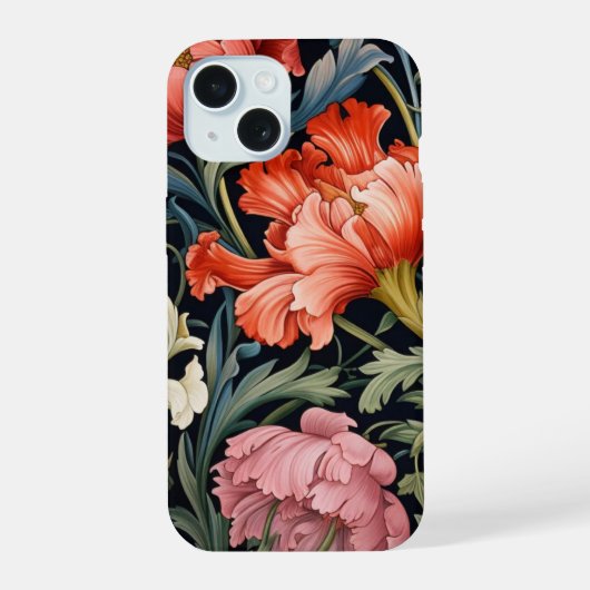 Neon Charlie Chameleon, Textiel Regenwoud Collage iPhone 15 Case (Achterkant)