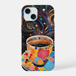 Neon Charlie Chameleon, Textiel Regenwoud Collage iPhone 15 Case