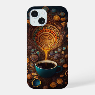 Neon Charlie Chameleon, Textiel Regenwoud Collage iPhone 15 Case