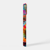 Neon Charlie Chameleon, Textiel Regenwoud Collage iPhone 15 Case (Rechterkant)
