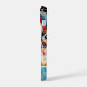 Neon Charlie Chameleon, Textiel Regenwoud Collage iPhone 15 Case (Linkerkant)