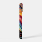 Neon Charlie Chameleon, Textiel Regenwoud Collage iPhone 15 Case (Rechterkant)