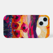 Neon Charlie Chameleon, Textiel Regenwoud Collage iPhone 15 Case (Achterkant horizontaal)