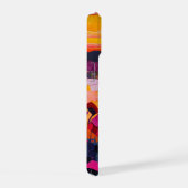 Neon Charlie Chameleon, Textiel Regenwoud Collage iPhone 15 Case (Rechterkant)