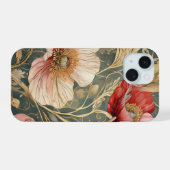 Neon Charlie Chameleon, Textiel Regenwoud Collage iPhone 15 Case (Achterkant horizontaal)