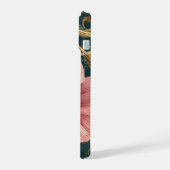 Neon Charlie Chameleon, Textiel Regenwoud Collage iPhone 15 Case (Linkerkant)