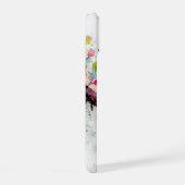 Neon Charlie Chameleon, Textiel Regenwoud Collage iPhone 15 Case (Rechterkant)
