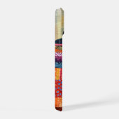 Neon Charlie Chameleon, Textiel Regenwoud Collage iPhone 15 Case (Rechterkant)