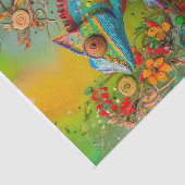 Neon Charlie Chameleon, textiel regenwoud collage Tissuepapier (Detail)