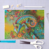 Neon Charlie Kameleon, Textiel Regenwoud Collage Tissuepapier (Craft)