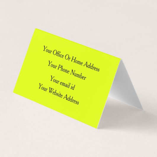 Neon Chartreuse Geel Custom Kleurrijke Bright Visitekaartje (Achterkant)
