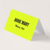 Neon Chartreuse Geel Custom Kleurrijke Bright Visitekaartje (Voorkant)