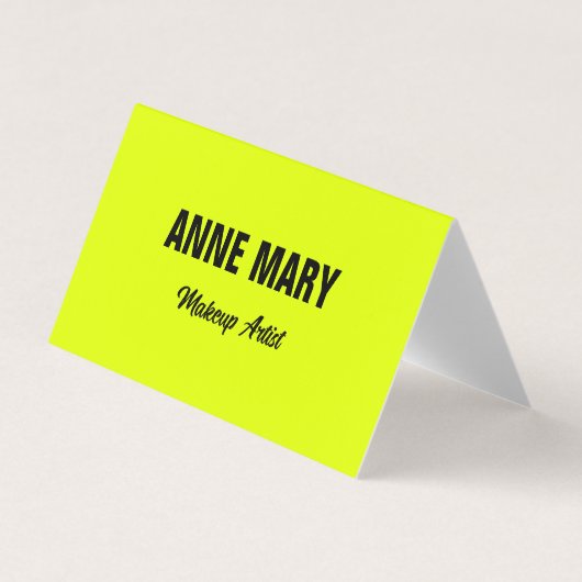 Neon Chartreuse Geel Custom Kleurrijke Bright Visitekaartje (Voorkant)