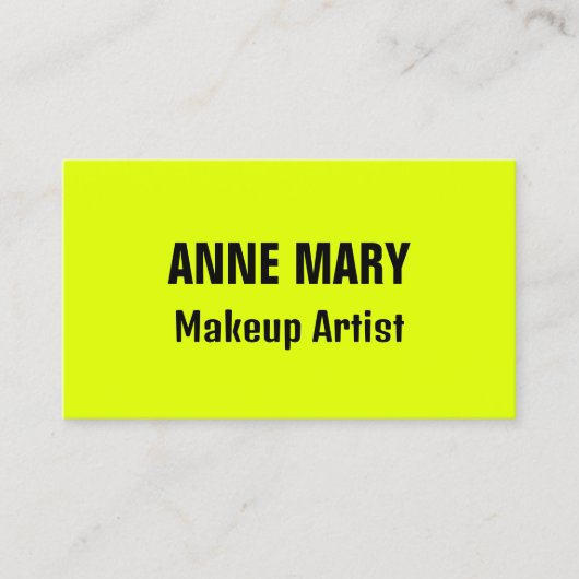 Neon Chartreuse Geel Zwart Kleurrijk Helder 2025 Visitekaartje (Voorkant)