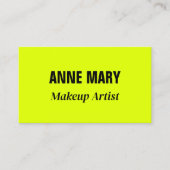 Neon Chartreuse Geel Zwart Kleurrijk Helder Koel Visitekaartje (Voorkant)