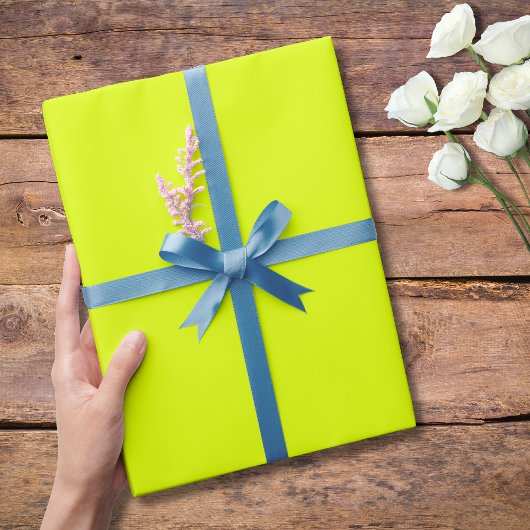 Neon Chartreuse Solid Color | Klassiek | Elegant Cadeaupapier