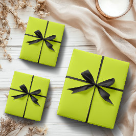 Neon Chartreuse Solid Color | Klassiek | Elegant Inpakpapier Vel