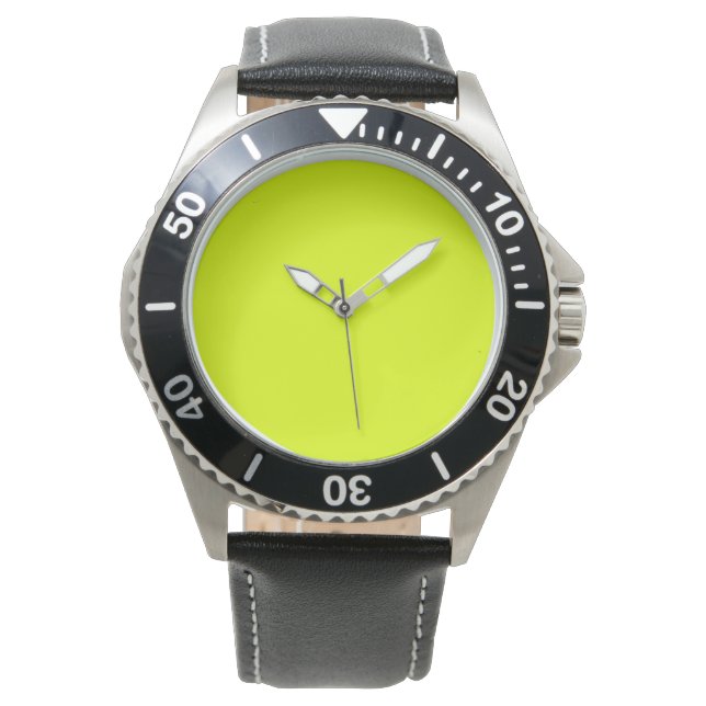 Neon Chartreuse Solid Color | Klassiek Horloge (Voorkant)