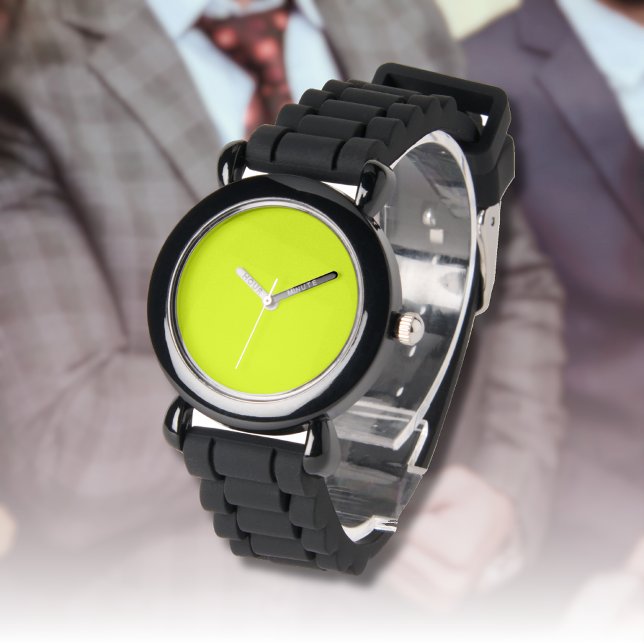 Neon Chartreuse Solid Color | Klassiek Horloge (Creator heeft geüpload)