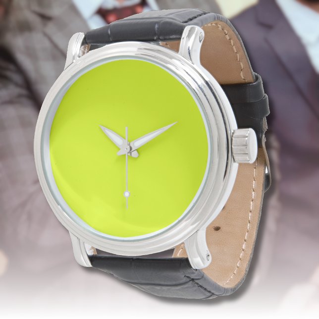 Neon Chartreuse Solid Color | Klassiek Horloge (Creator heeft geüpload)