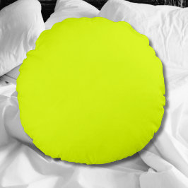 Neon Chartreuse Solid Color | Klassiek Rond Kussen