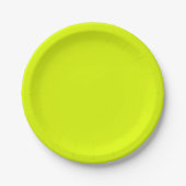 Neon Chartreuse Solid Color | Trendy kleur Papieren Bordje (Voorkant)