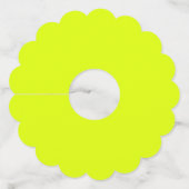 Neon Chartreuse Solid Color | Trendy kleur Wijnglaslabel (Achterkant)