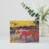Neon cheetah briefkaart (Staand voorkant)