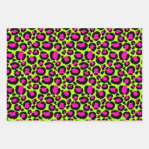 Neon Cheetah Pattern, Boys Girls & Kinder, Leopard Inpakpapier Vel