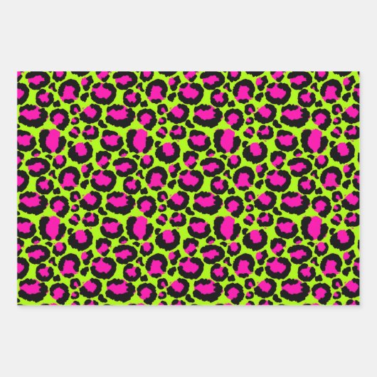 Neon Cheetah Pattern, Boys Girls & Kinder, Leopard Inpakpapier Vel (Voorkant)