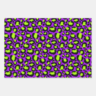 Neon Cheetah Pattern, Boys Girls & Kinder, Leopard Inpakpapier Vel