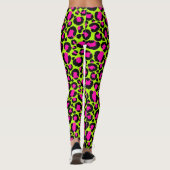 Neon Cheetah Pattern, Boys Girls & Kinder, Leopard Leggings (Achterkant)