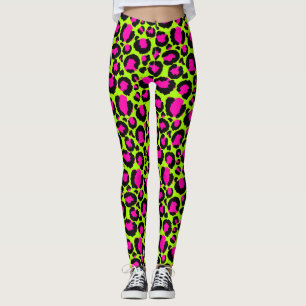 Neon Cheetah Pattern, Boys Girls & Kinder, Leopard Leggings