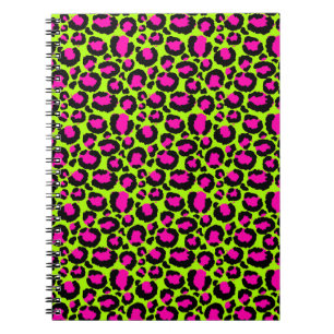 Neon Cheetah Pattern, Boys Girls & Kinder, Leopard Notitieboek