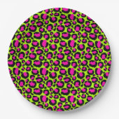 Neon Cheetah Pattern, Boys Girls & Kinder, Leopard Papieren Bordje (Voorkant)