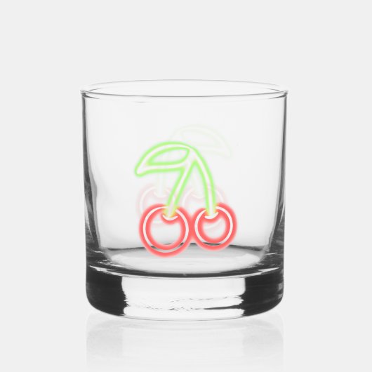 Neon Cherries Whisky Glas (Voorkant)