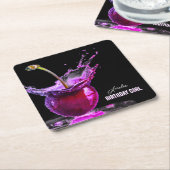 Neon Cherry gepersonaliseerd Kartonnen Onderzetters (Schuin)